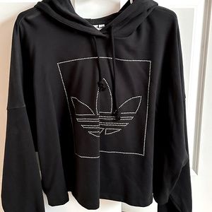 Adidas Black Cropped Hoodie